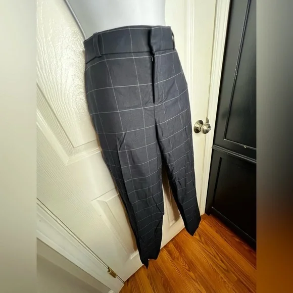 Banana Republic Women’s 2 Avery Blue Windowpane Plaid Crop Trouser Dress Pant XS - Picture 12 of 16